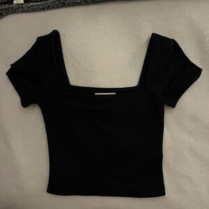 Aritzia Babaton Black Square Neck Top